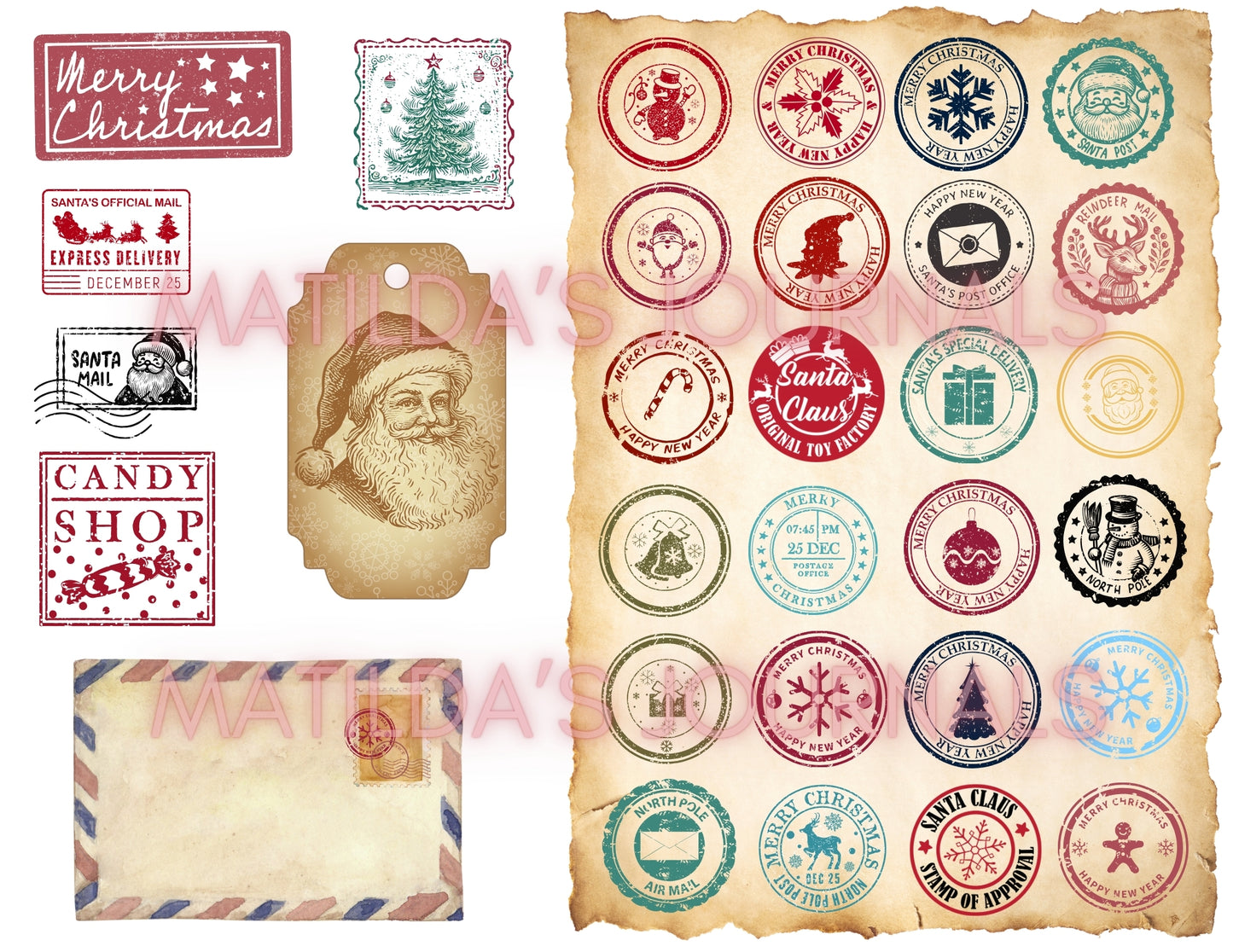 Frosted Pink Holiday Notebooks Package - Digital Printable Kit