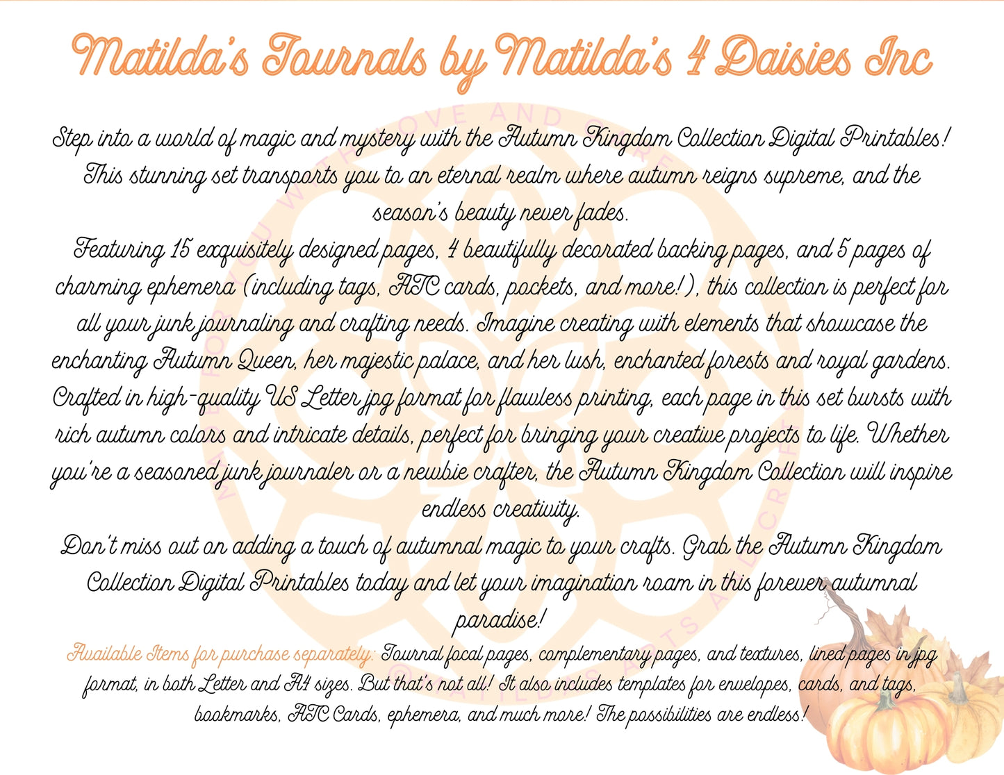 Autumn Kingdom - Printable Elements and Backgrounds Set