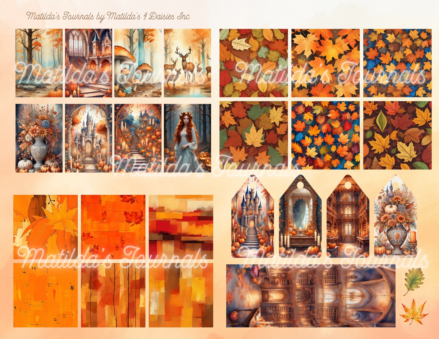 Autumn Kingdom - Printable Elements and Backgrounds Set