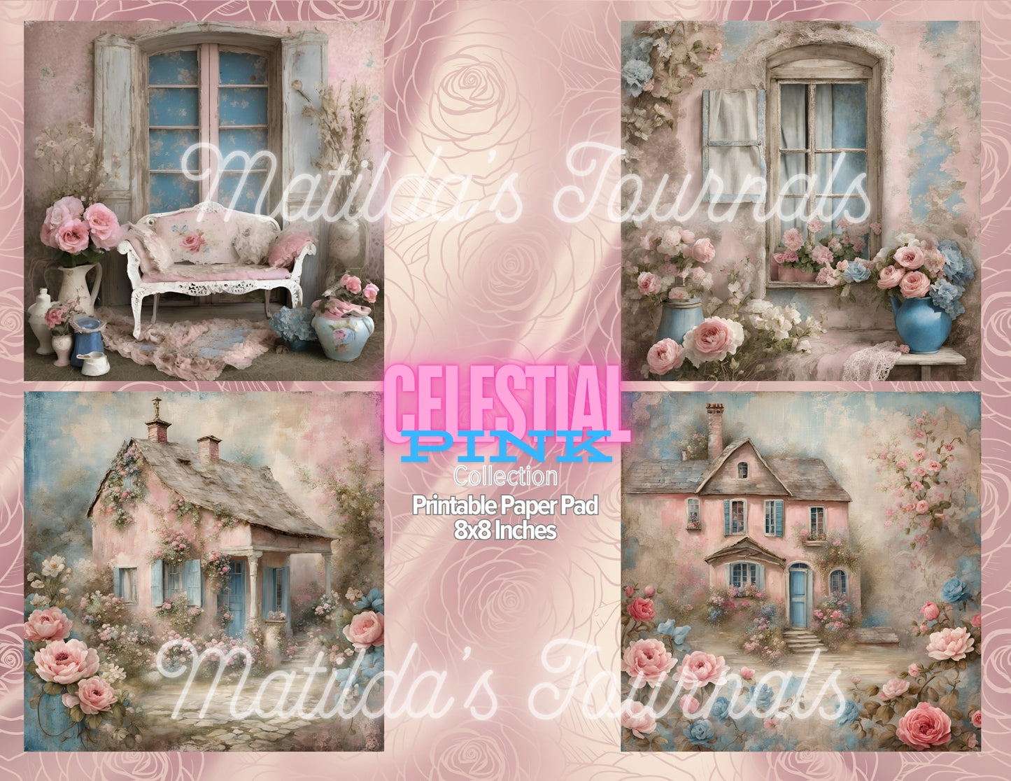 Celestial Pink 8x8 Inches Printable Paper Pad