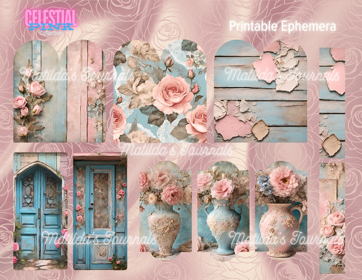 Celestial Pink Printable Ephemera