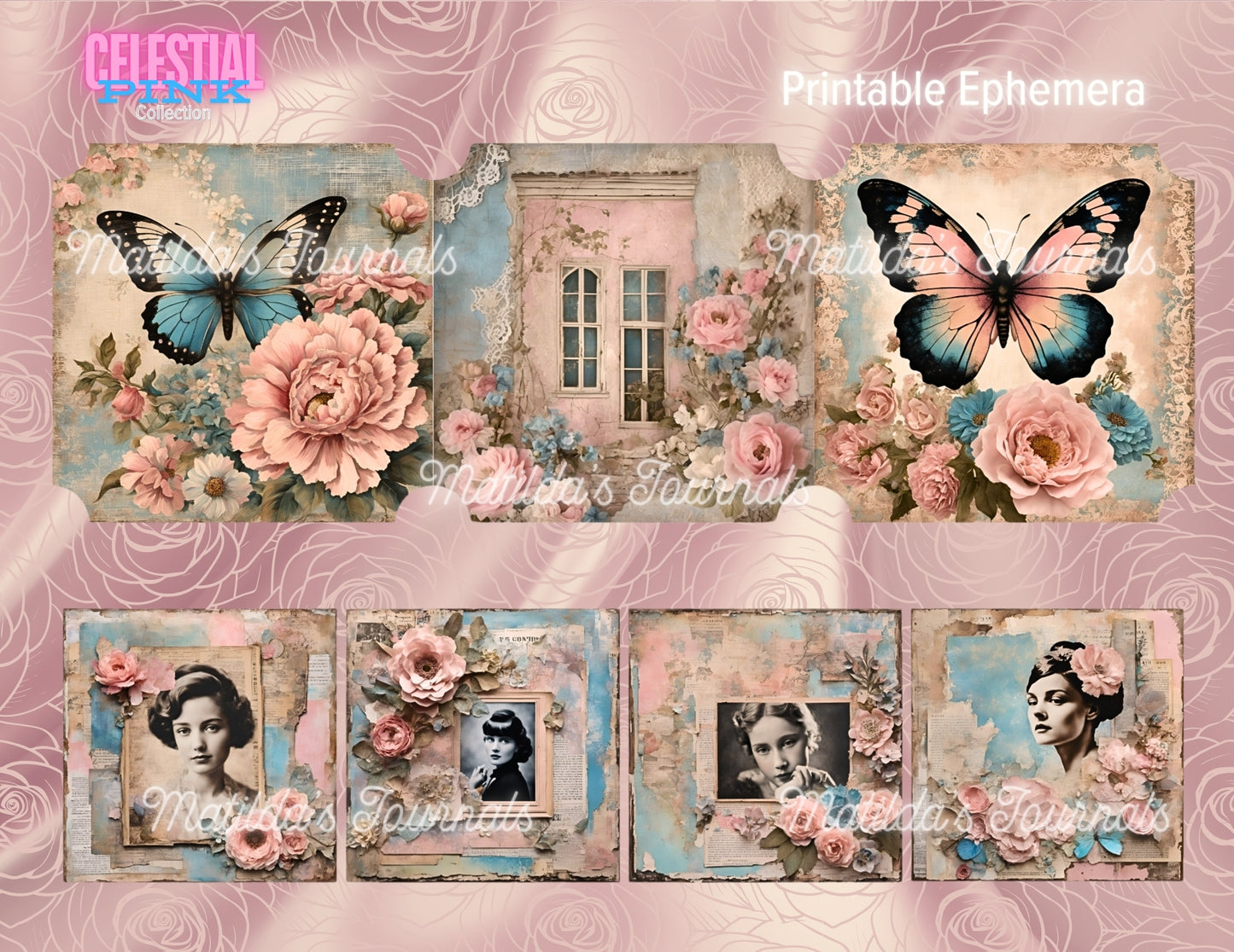 Celestial Pink Printable Ephemera