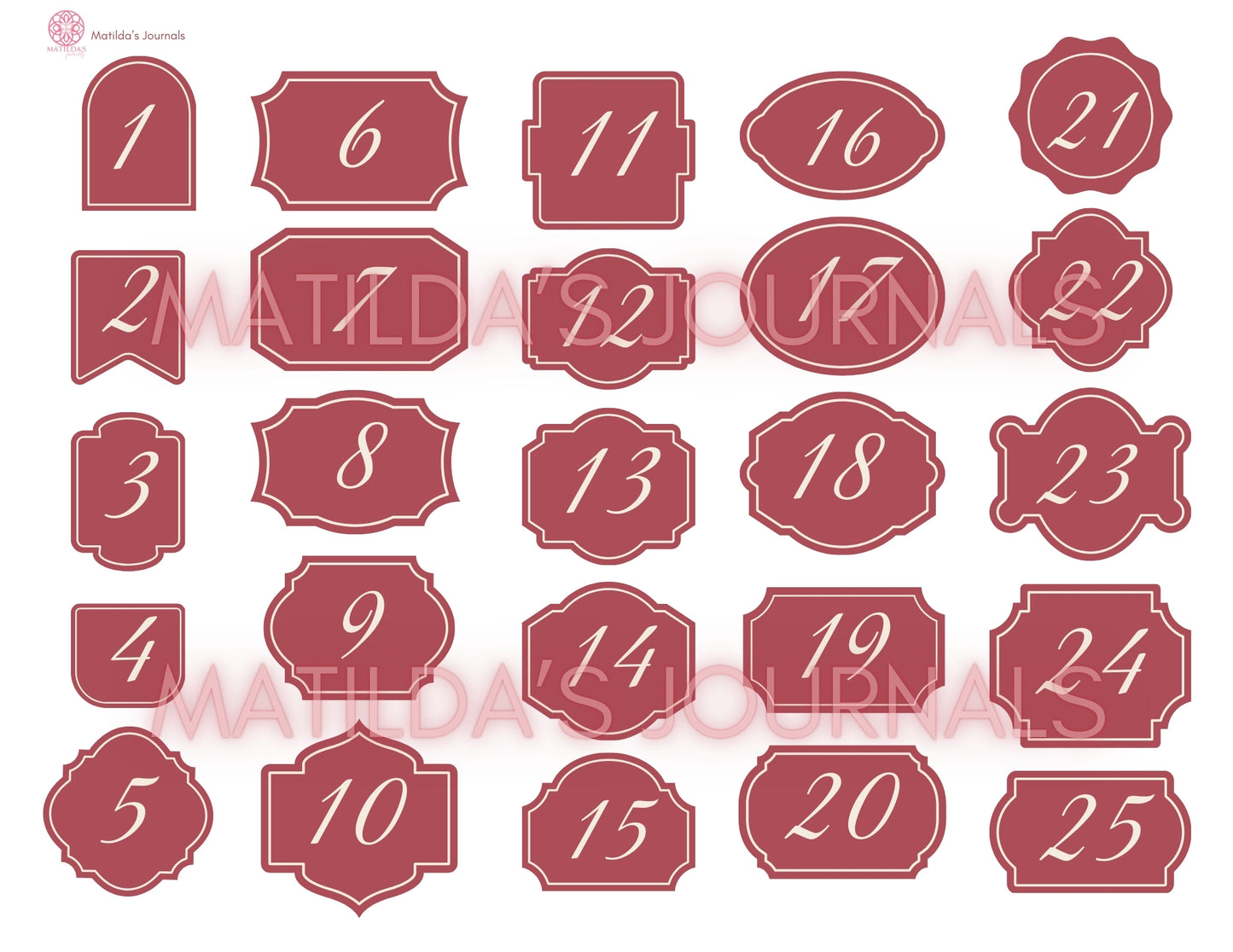 Frosted Pink Holiday JunkJournal Digital Collection