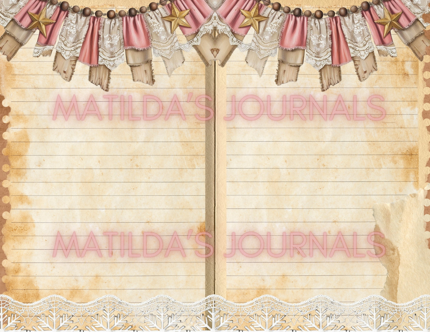 Frosted Pink Holiday JunkJournal Digital Collection
