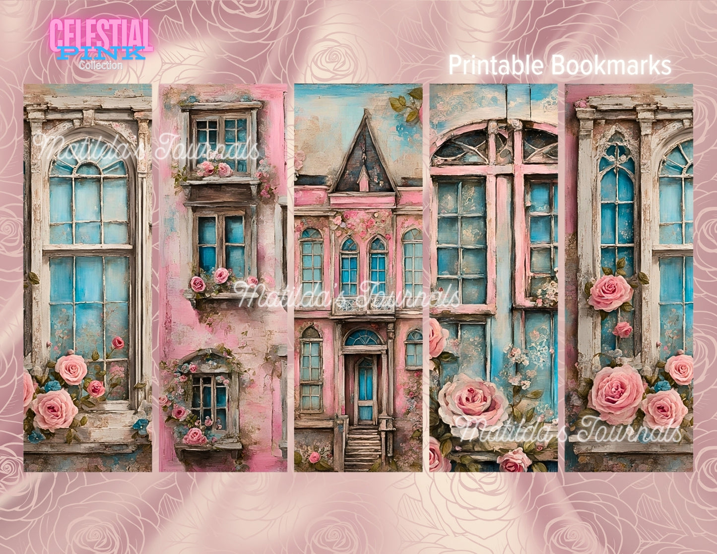 Celestial Pink Printable Bookmarks