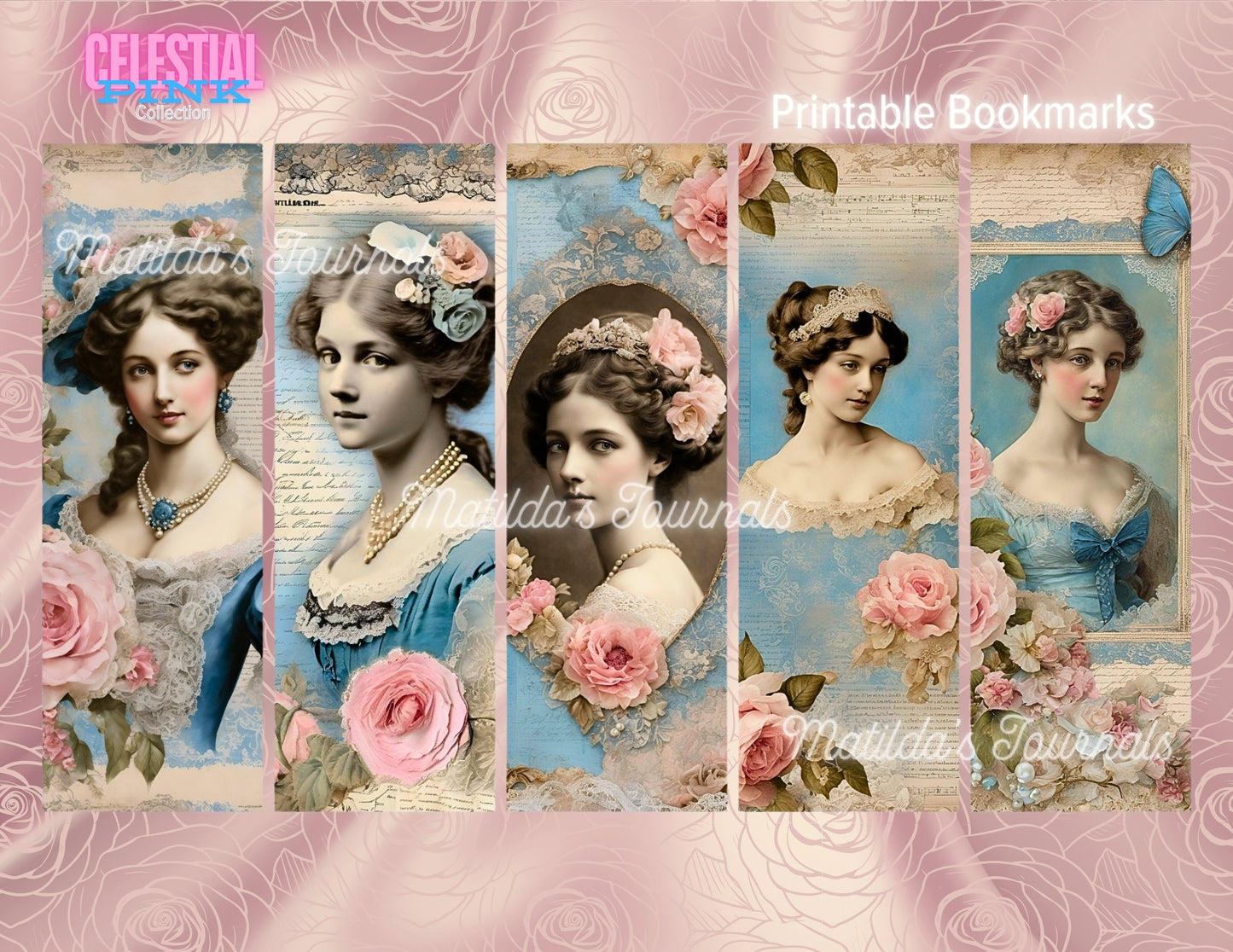 Celestial Pink Printable Bookmarks