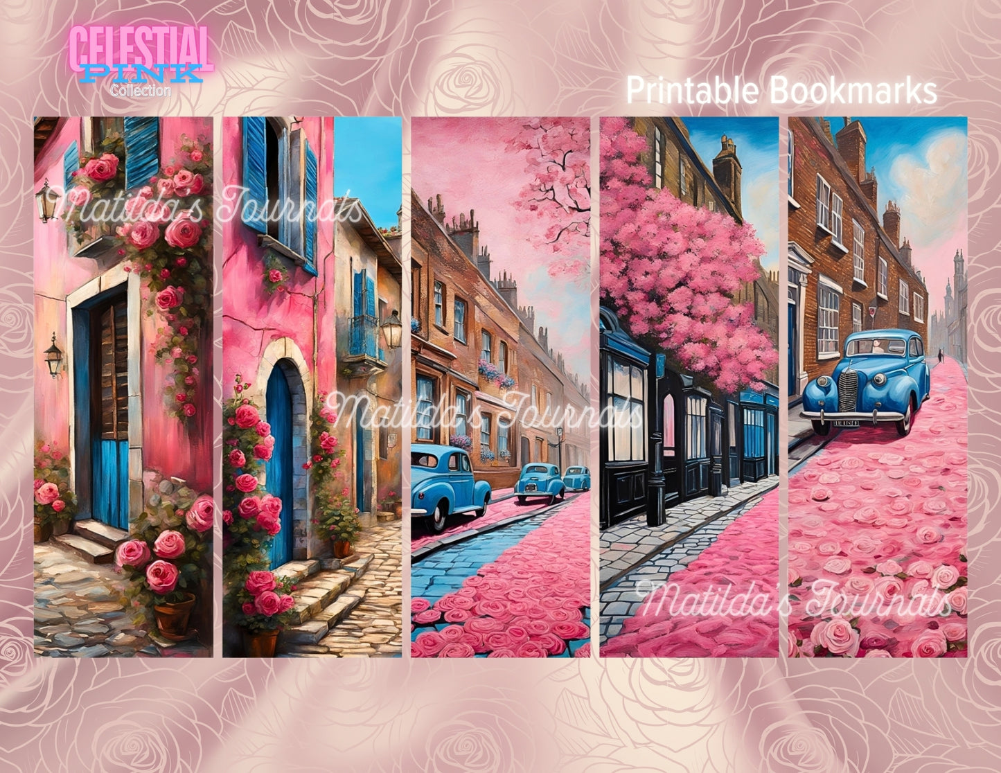 Celestial Pink Printable Bookmarks