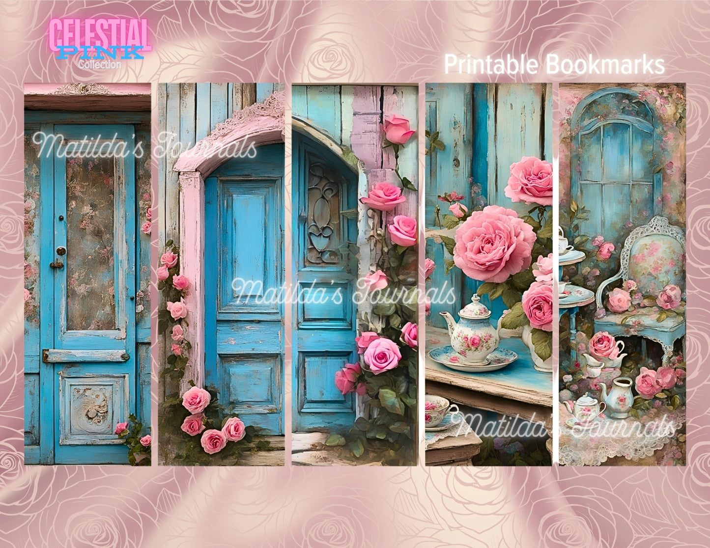 Celestial Pink Printable Bookmarks