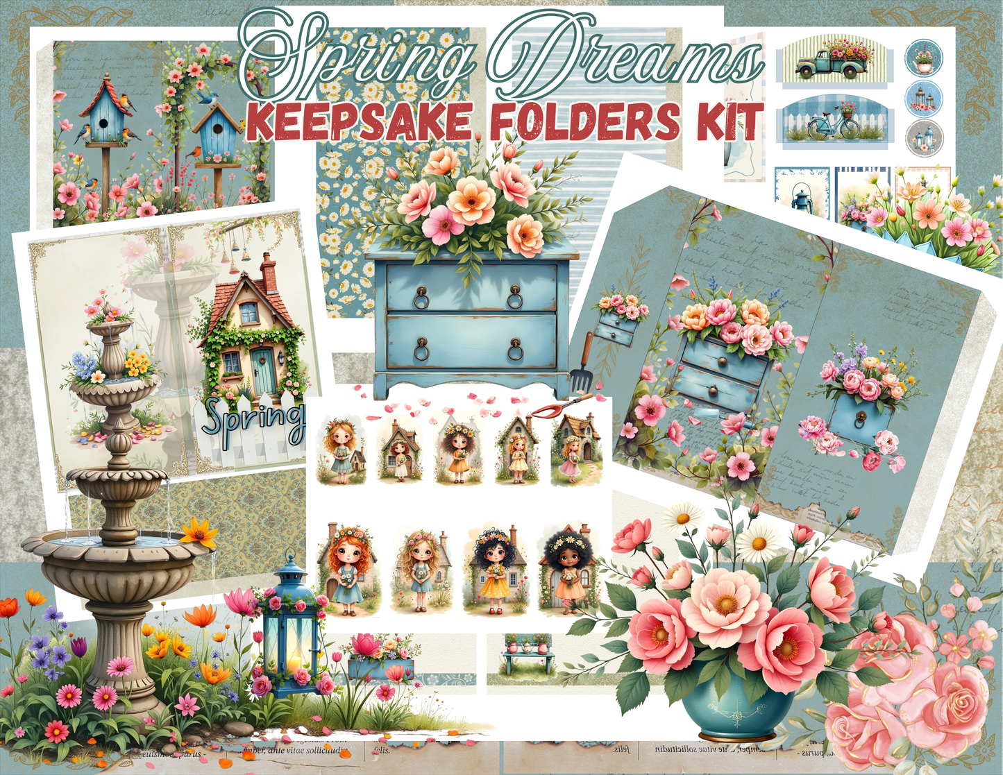 Spring Dreams Digital Keepsake Folders Kit