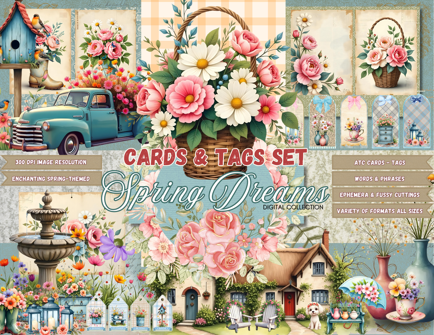 Spring Dreams Digital Collection- Cards & Tags