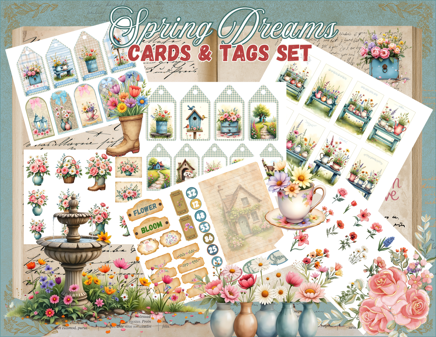 Spring Dreams Digital Collection- Cards & Tags
