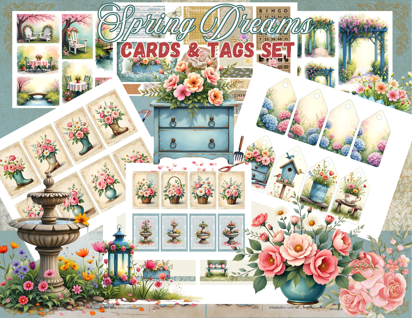 Spring Dreams Digital Collection- Cards & Tags