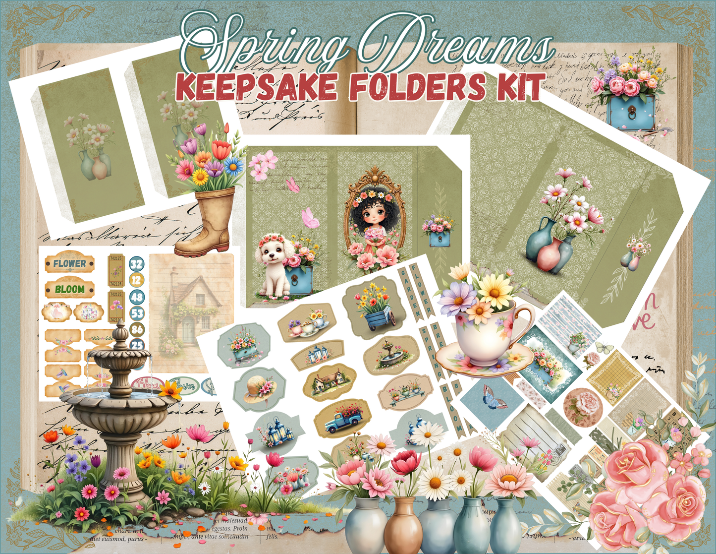 Spring Dreams Digital Keepsake Folders Kit