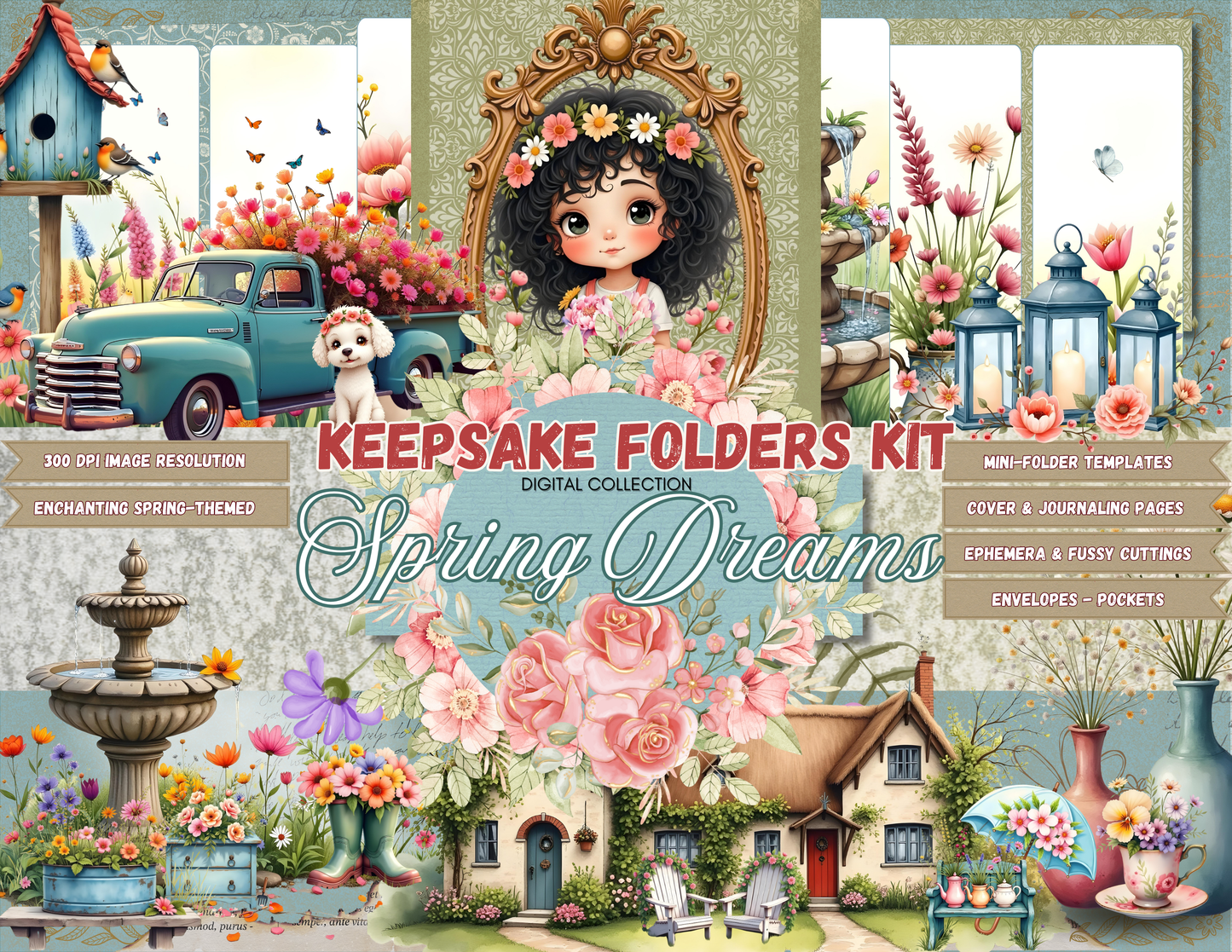 Spring Dreams Digital Keepsake Folders Kit