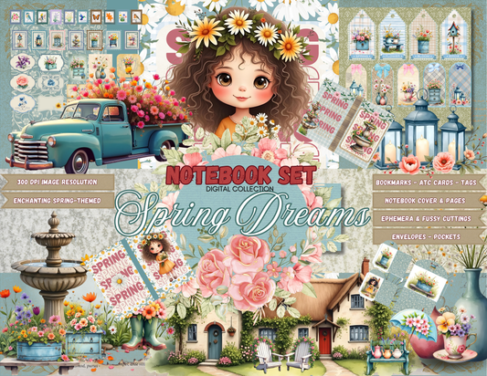 Spring Dreams Digital Notebook Set