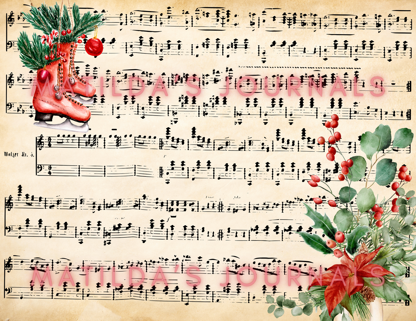 Vintage Christmas Digital Journaling Book Set