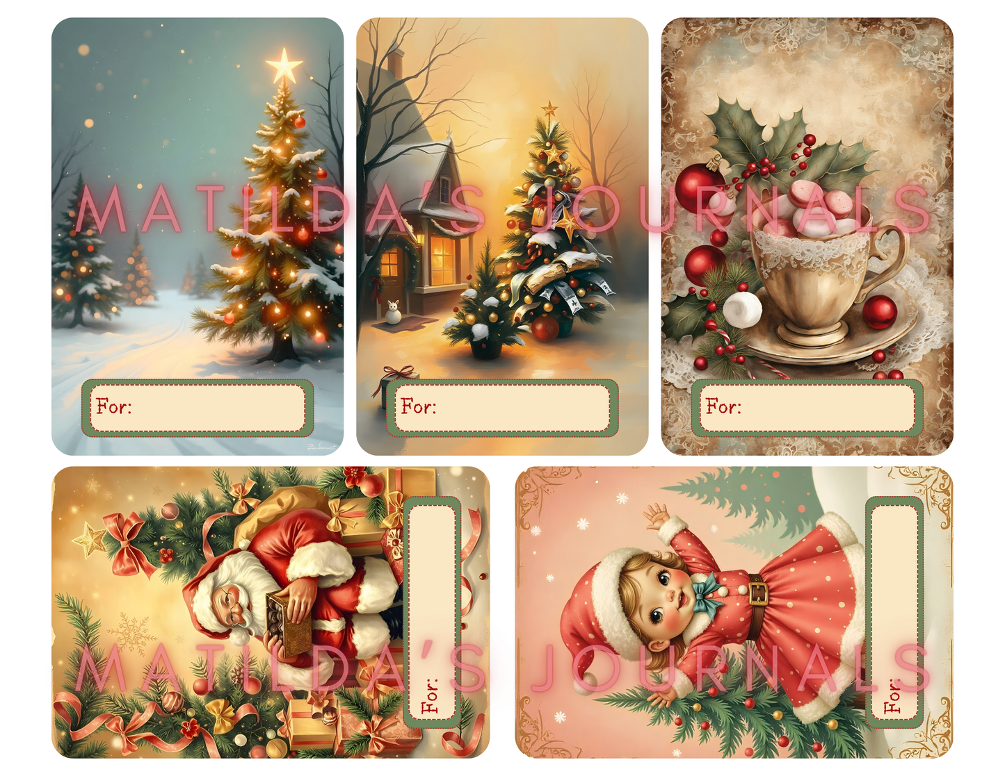 Vintage Christmas Digital Journaling Book Set
