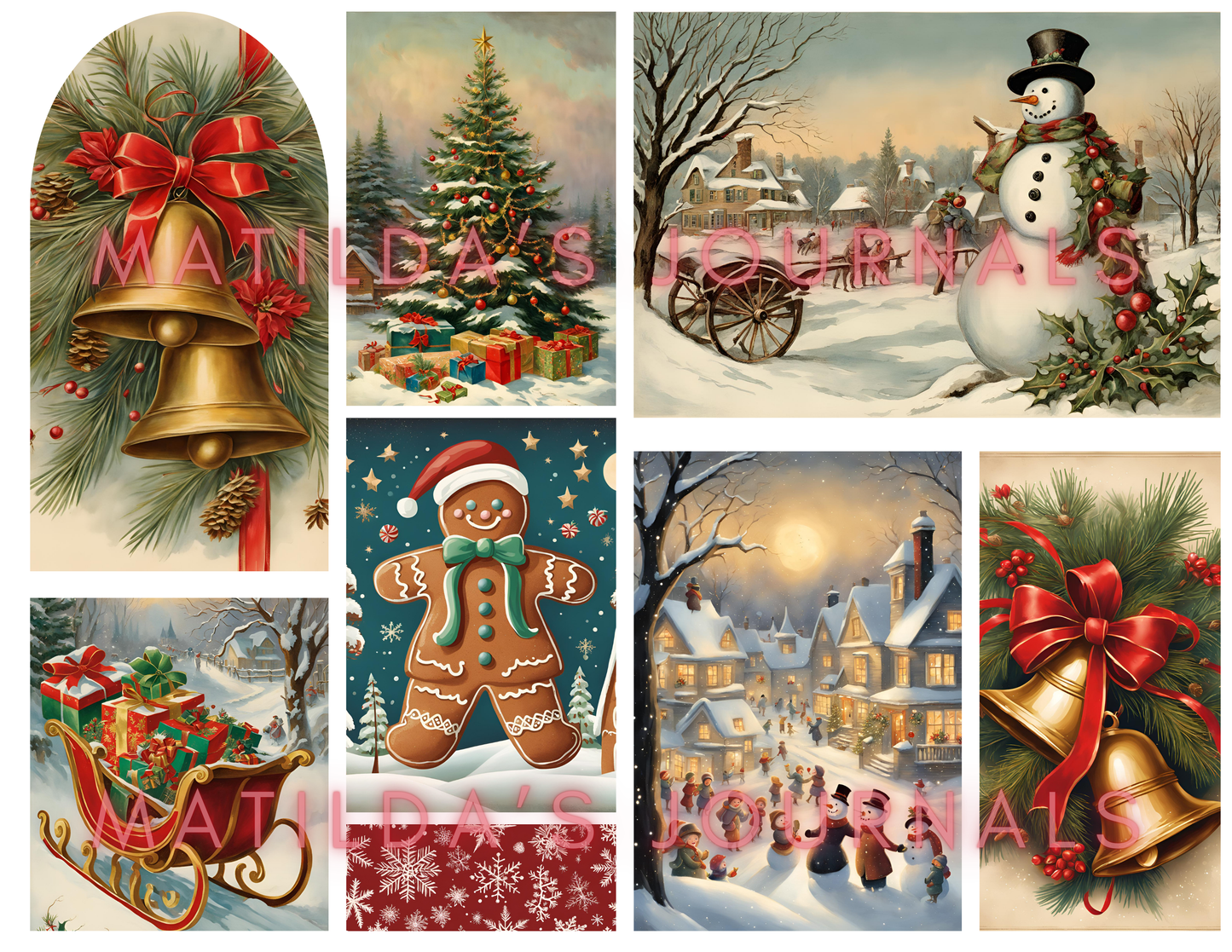 Vintage Christmas Digital Journaling Book Set