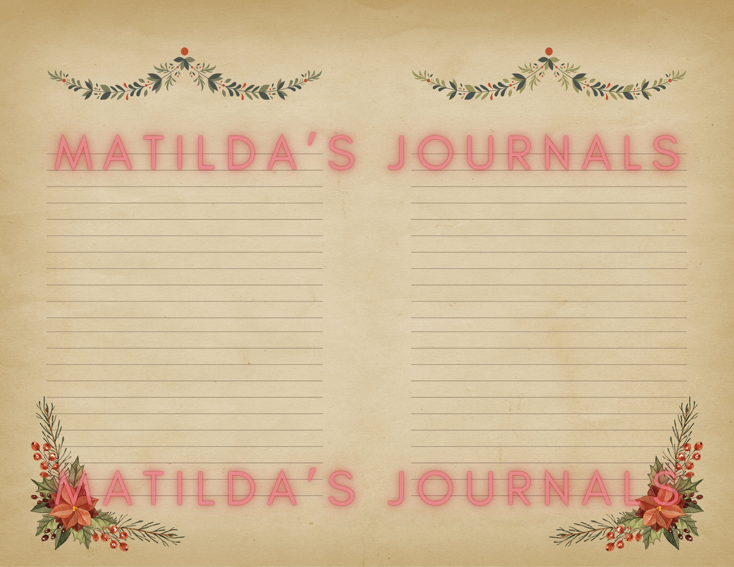 Vintage Christmas Digital Journaling Book Set
