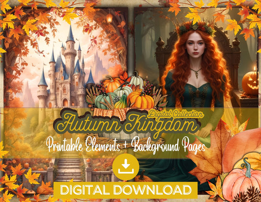 Autumn Kingdom - Printable Elements and Backgrounds Set