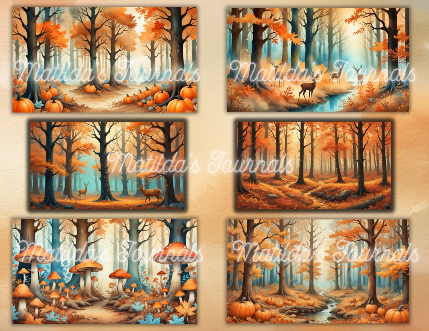 Autumn Kingdom - Printable Elements and Backgrounds Set