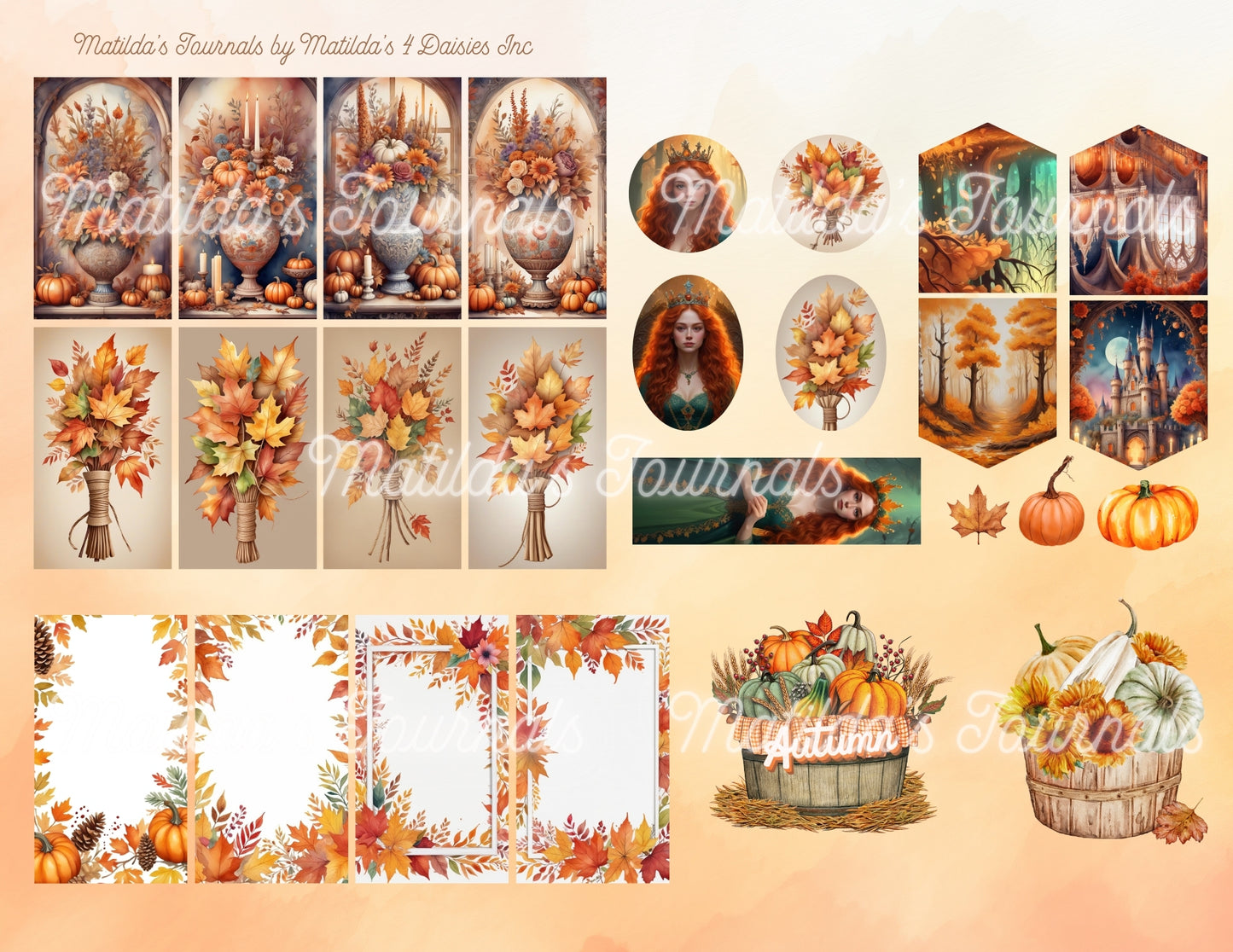 Autumn Kingdom - Printable Elements and Backgrounds Set