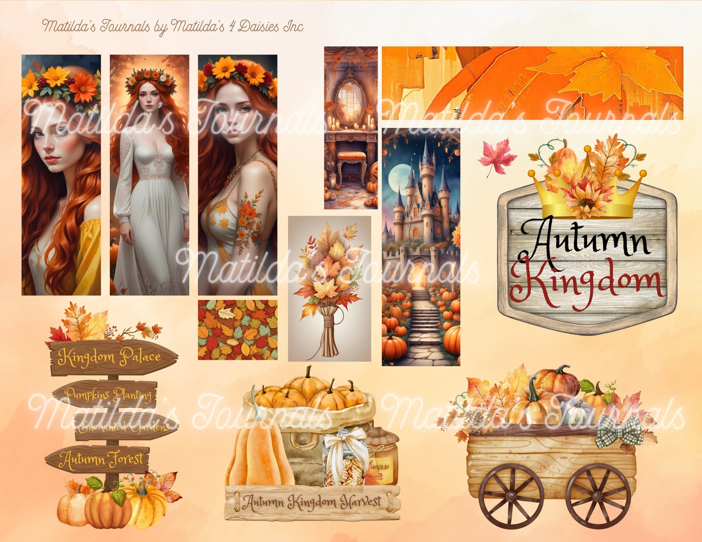 Autumn Kingdom - Printable Elements and Backgrounds Set