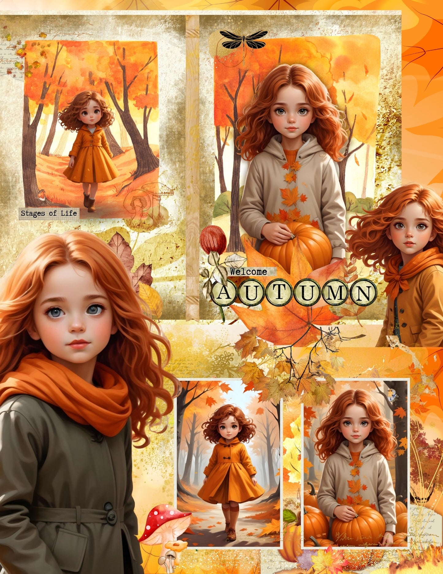 Autumn: Stages of Life - Printable Journal Book Set