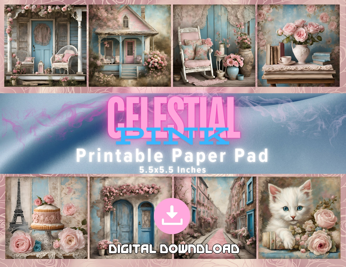 Celestial Pink 5.5x5.5 Inches Printable Paper Pad