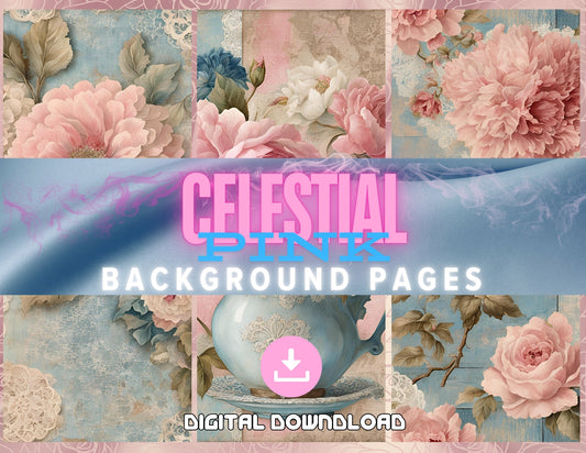 Celestial Pink Printable Background Pages