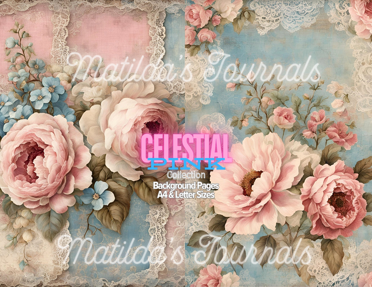 Celestial Pink Printable Background Pages