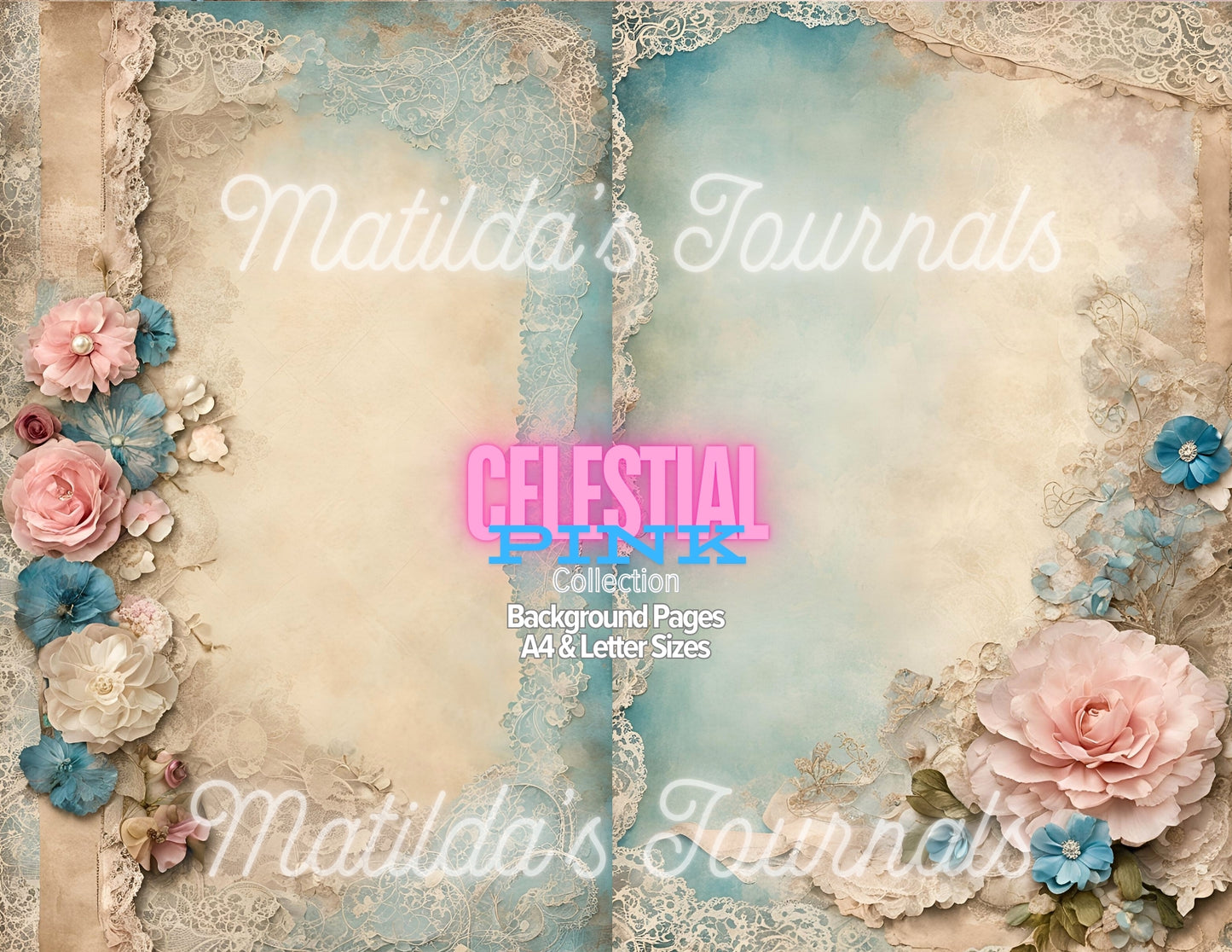 Celestial Pink Printable Background Pages