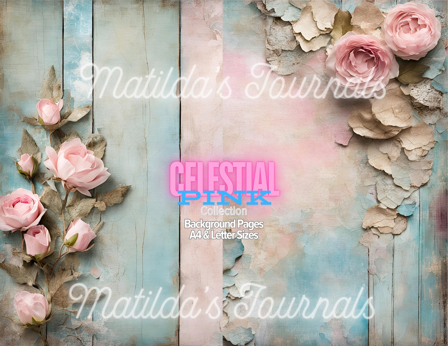 Celestial Pink Printable Background Pages