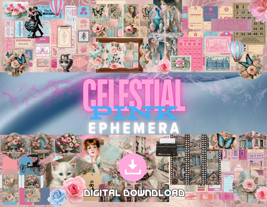 Celestial Pink Printable Ephemera