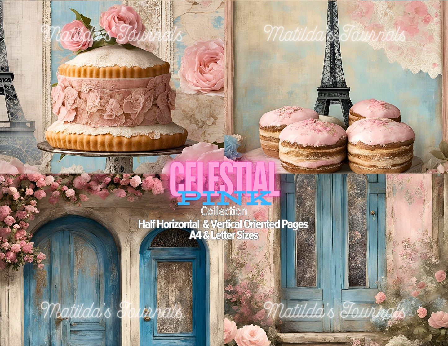 Celestial Pink Printable Half Pages