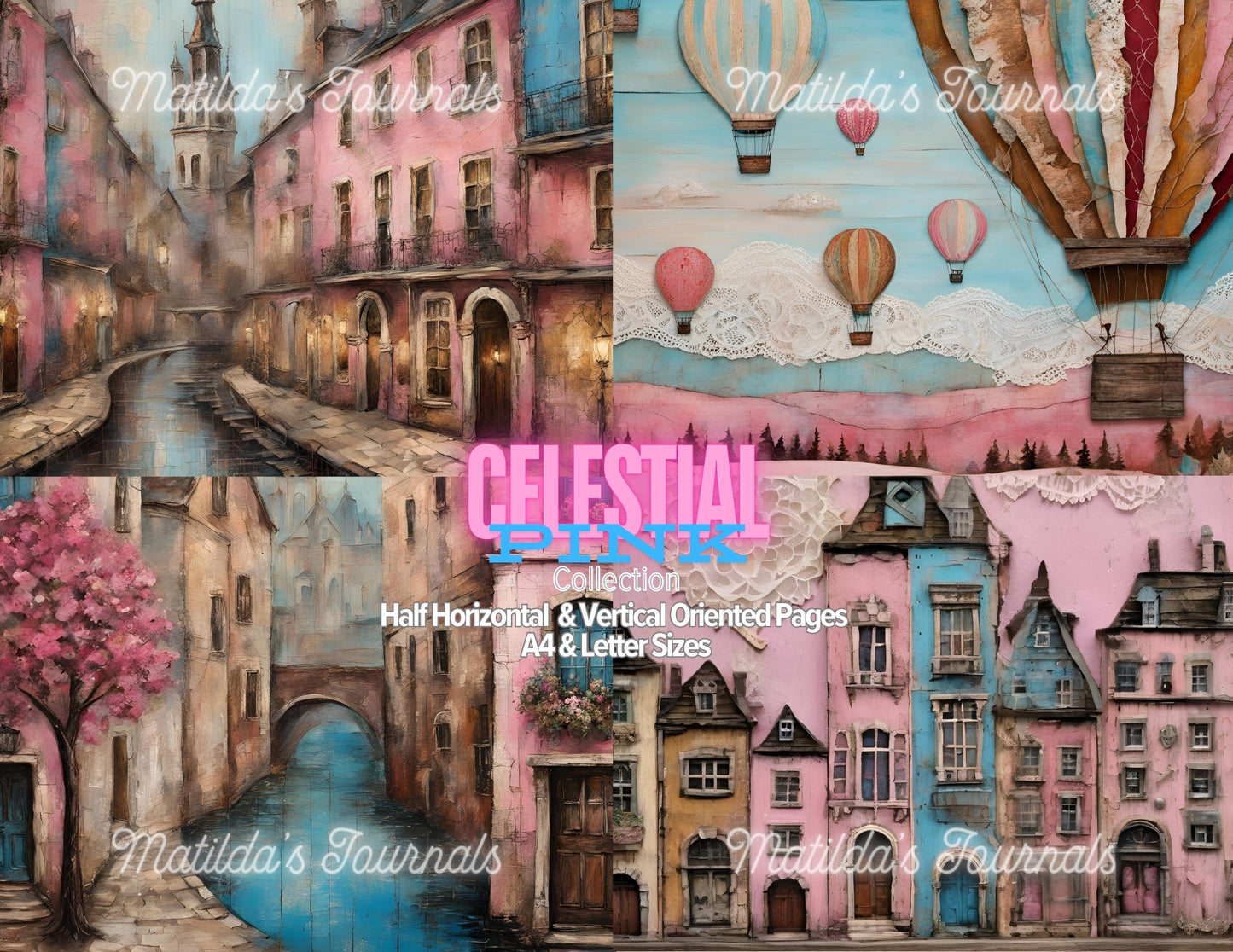 Celestial Pink Printable Half Pages