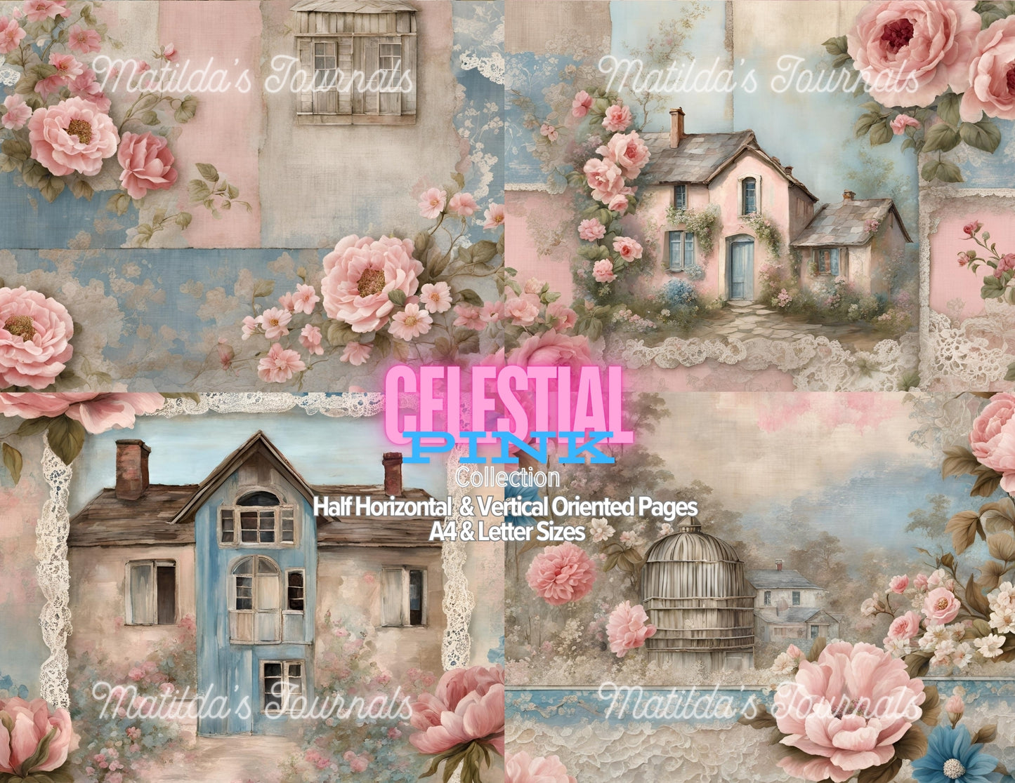 Celestial Pink Printable Half Pages