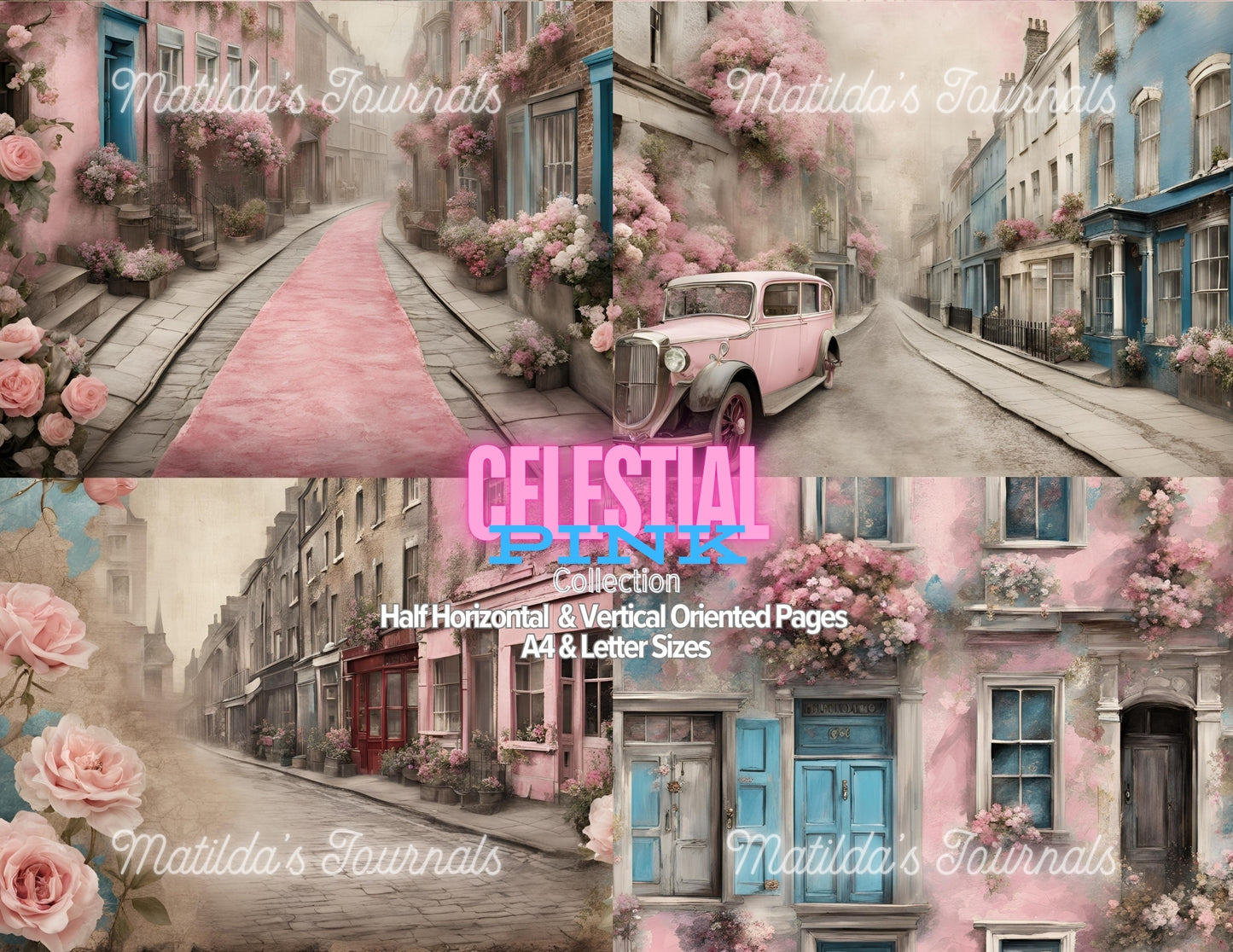 Celestial Pink Printable Half Pages