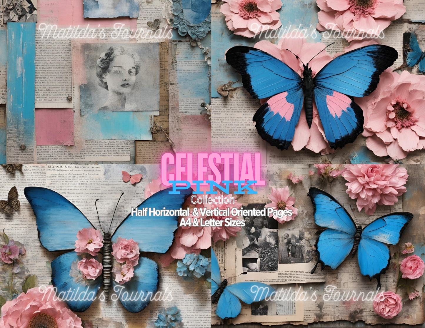 Celestial Pink Printable Half Pages