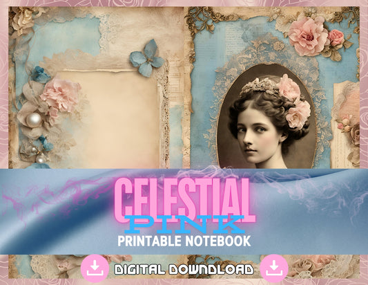 Celestial Pink Printable Notebook