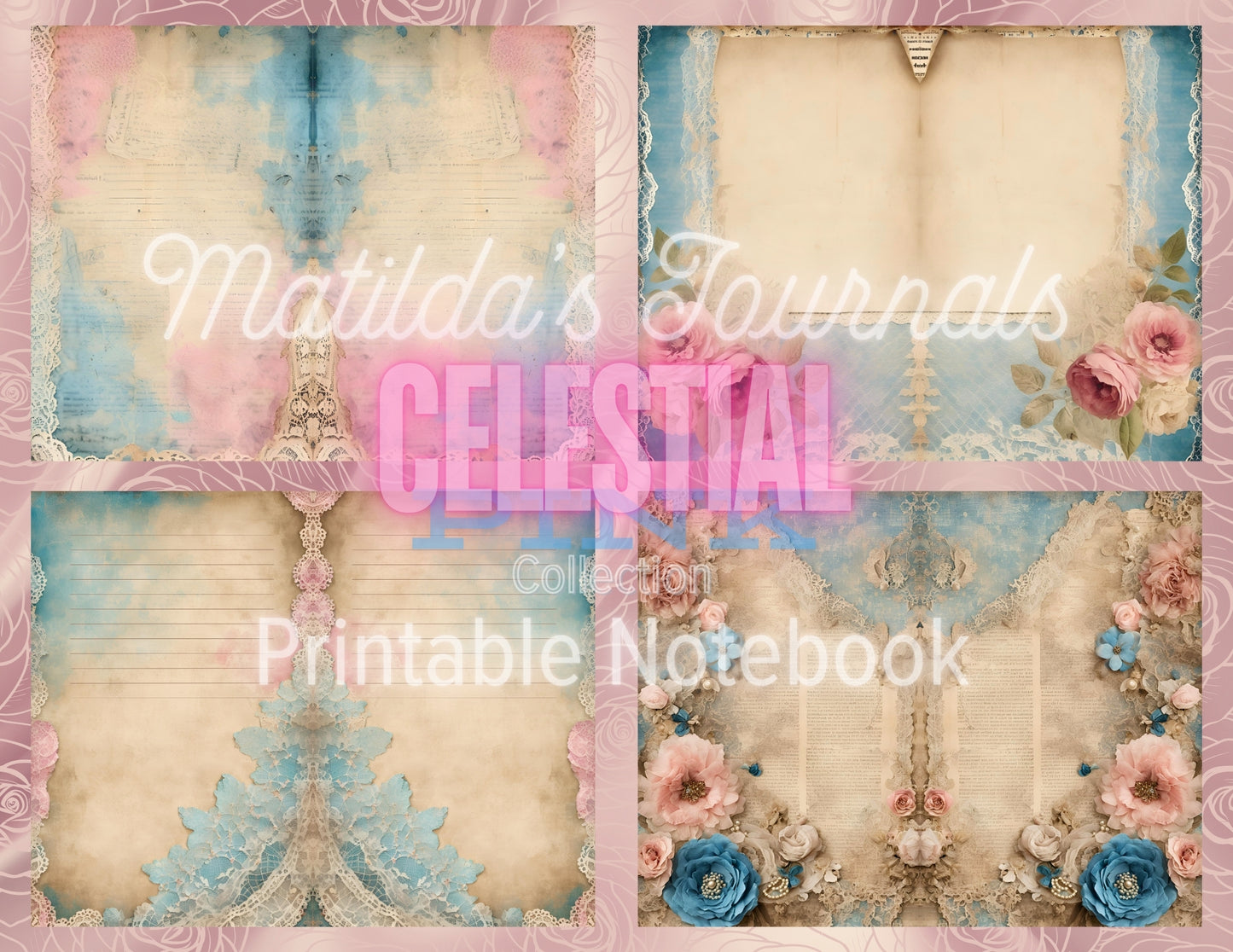 Celestial Pink Printable Notebook