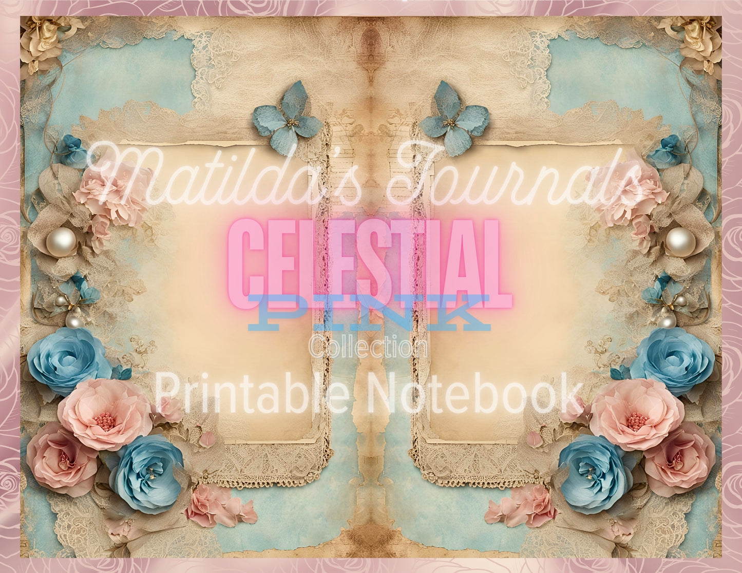 Celestial Pink Printable Notebook