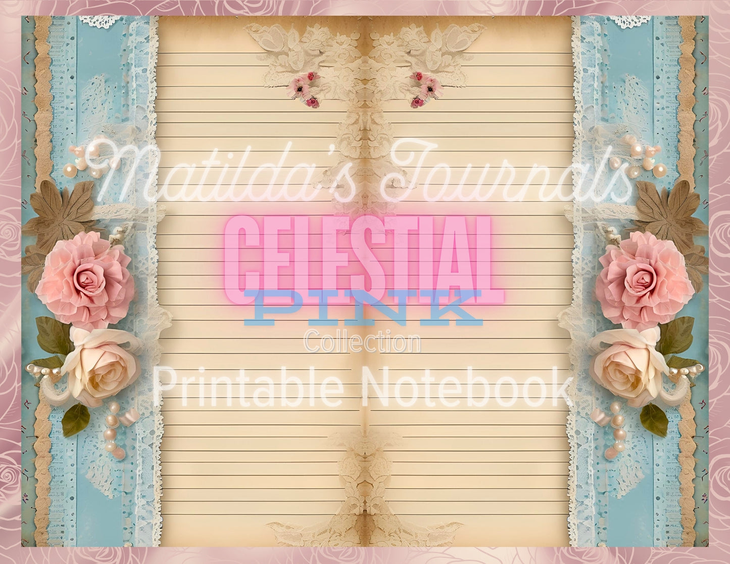 Celestial Pink Printable Notebook