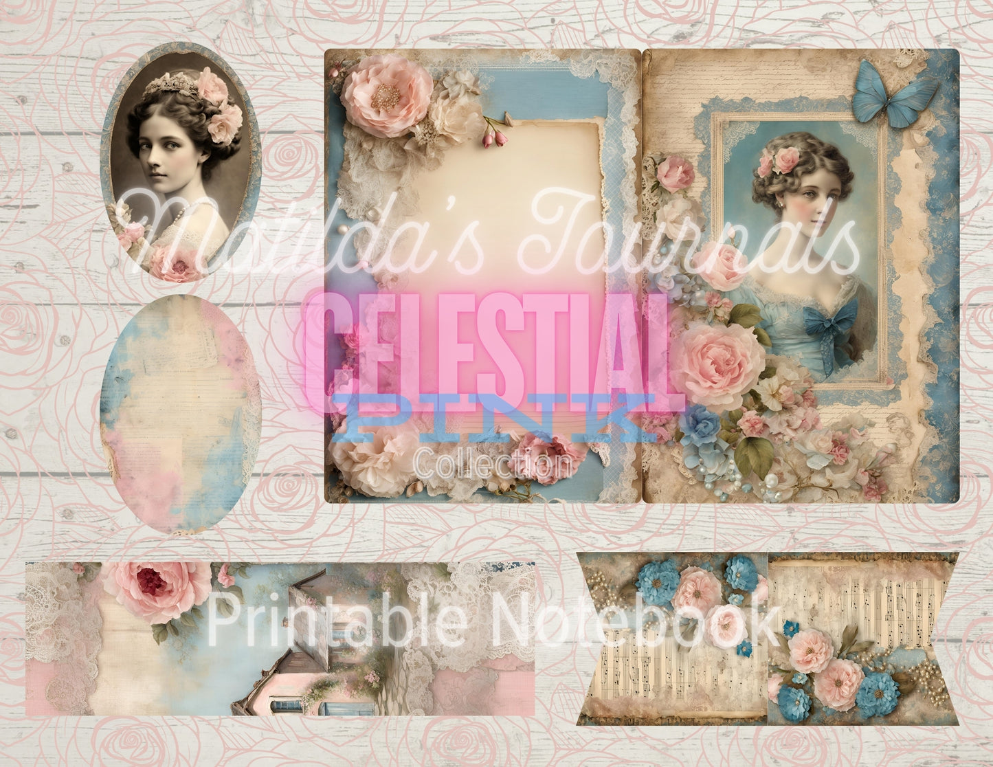 Celestial Pink Printable Notebook