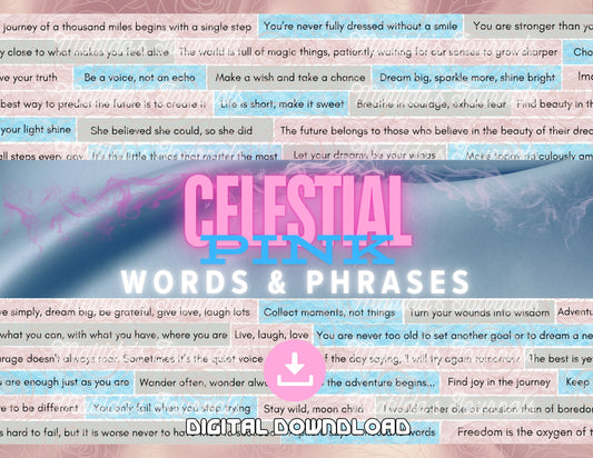 Celestial Pink Printable "Words & Phrases"