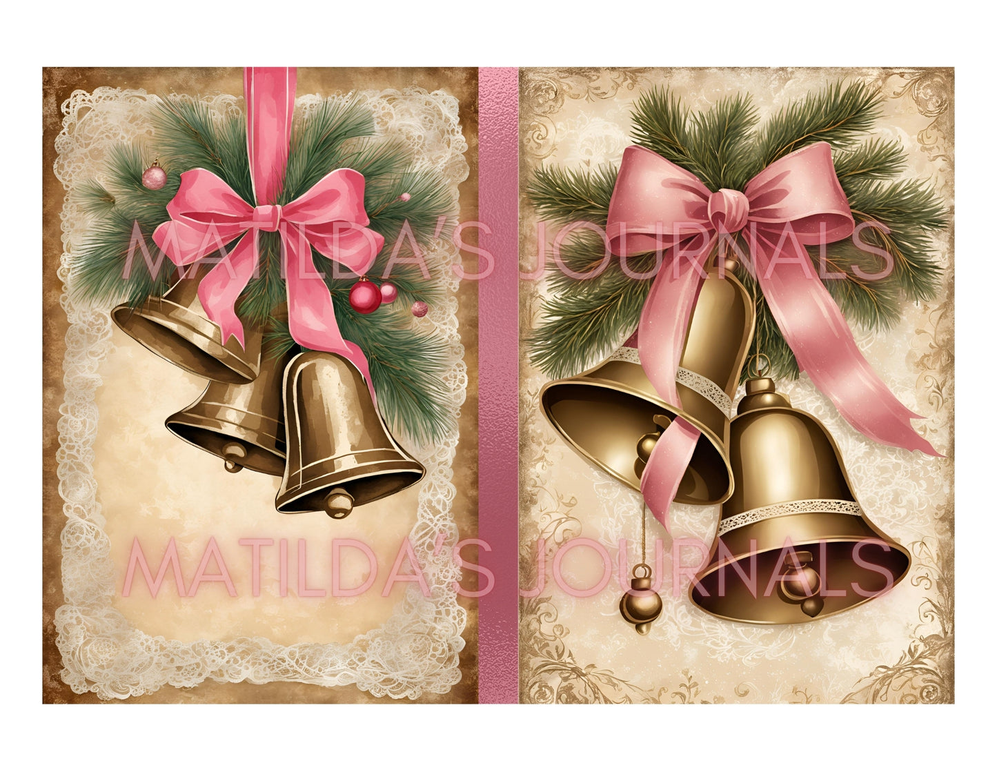 Frosted Pink Holiday Notebooks Package - Digital Printable Kit