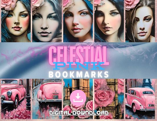 Celestial Pink Printable Bookmarks