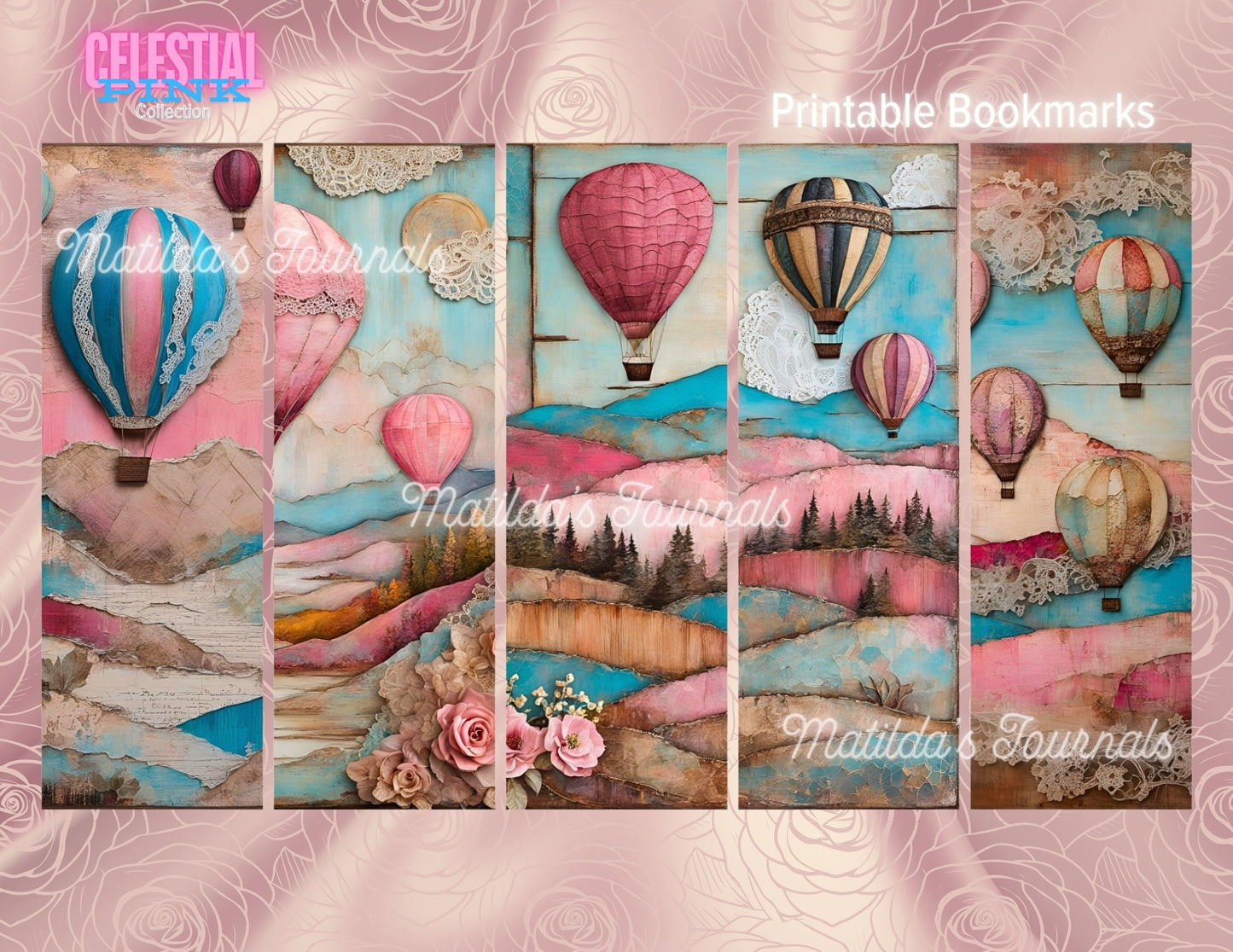 Celestial Pink Printable Bookmarks