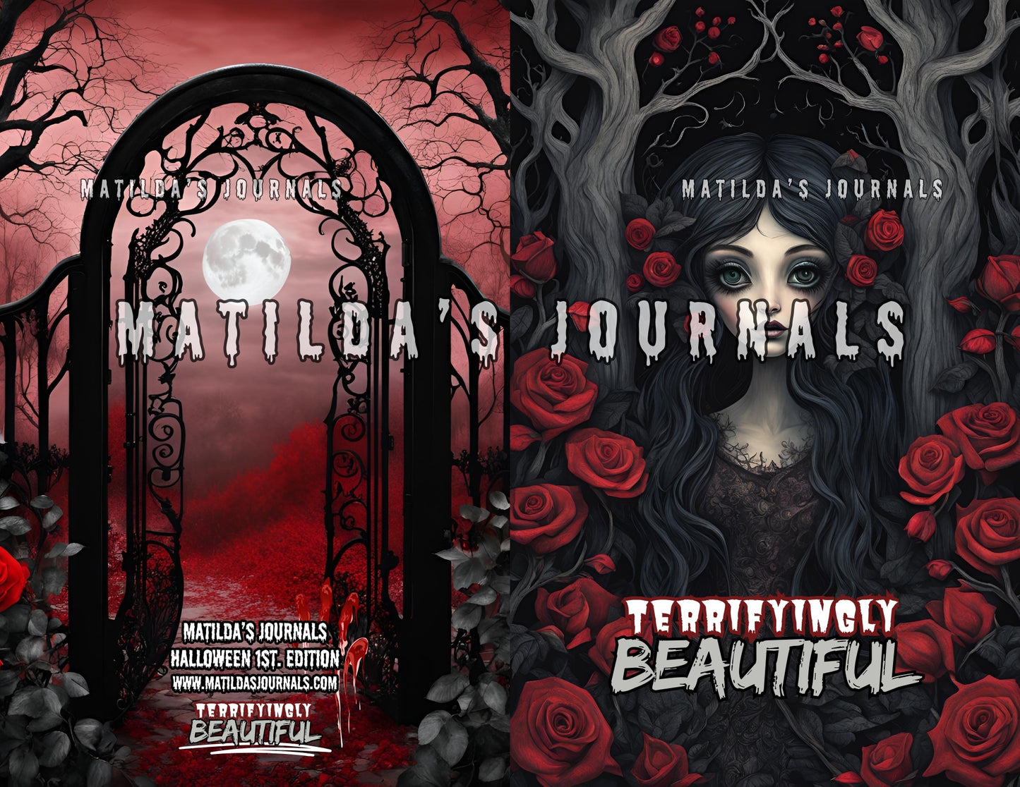 Terrifyingly Beautiful Printable Black&Red Notebook